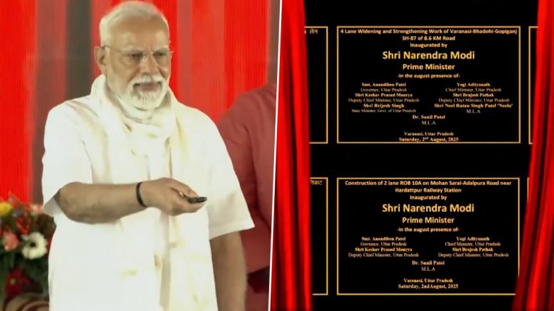 PM Narendra Modi Lays Foundation Stone of Projects Worth INR 2,200 Crore in Varanasi, Releases 20th Instalment of PM-KISAN Samman Nidhi Yojana (Watch Video)