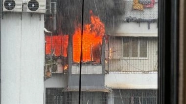 Mumbai Fire: Blaze Erupts at Dattani Tower on Kora Kendra Road in Borivali, No Casualties Reported (Watch Video)