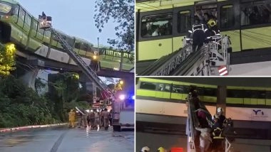 Mumbai: All 582 Passengers Stuck in Monorail Train Near Mysore Colony Station Between Chembur and Bhakti Park Rescued by Fire Brigade, MMRDA To Probe Incident (Watch Videos)