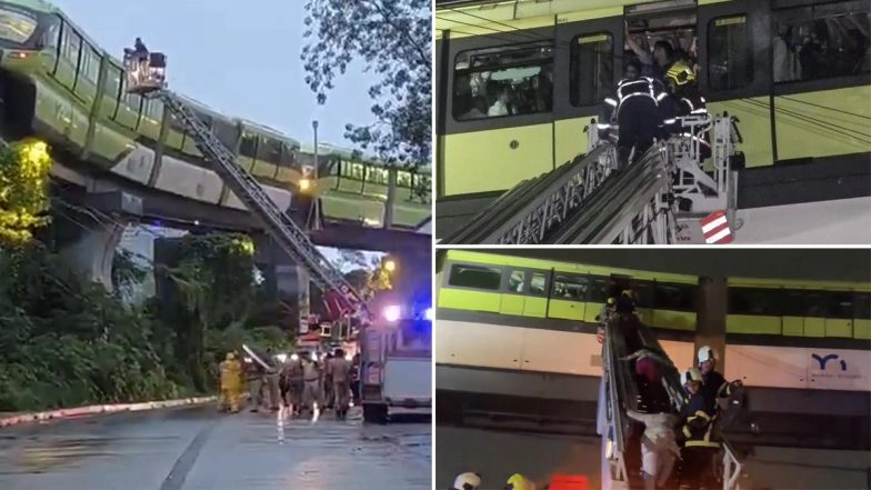 Mumbai: All 582 Passengers Stuck in Monorail Train Near Mysore Colony Station Between Chembur and Bhakti Park Rescued by Fire Brigade, MMRDA To Probe Incident (Watch Videos)