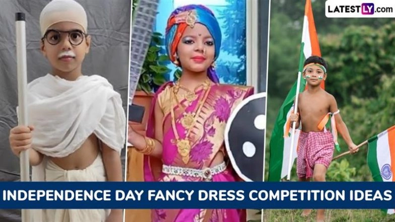 Independence Day 2025 Fancy Dress Competition Ideas for 15th August Function: Rani Laxmibai, Mahatma Gandhi and Other Freedom Fighters To Dress Your Child in Patriotic Style