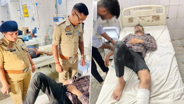 Moradabad: Man Who Sexually Harassed Burqa-Clad Woman by Grabbing Her Breasts Arrested After Police Encounter, Apologises From Hospital Bed (Disturbing Videos)