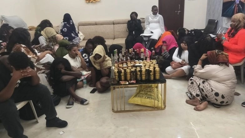 Hyderabad Police Bust Drug-Fuelled Birthday Party at Moinabad Farmhouse; 51 Foreign Nationals from 11 Countries Detained, Immigration Probe Underway (Watch Video)