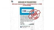 Did SBI Ask Customers To Redeem Reward Points Worth INR 9,980 via Message? PIB Fact Check Calls It Fake
