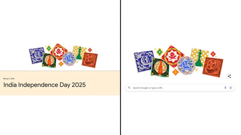 Independence Day 2025 Google Doodle: Cricket and Chess Feature in Artwork As Search Engine Giant Celebrates India's 79th I-Day