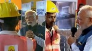 Dwarka Expressway, UER-II Inauguration: PM Narendra Modi Interacts With Construction Workers Before Inaugurating 2 National Highway Projects in Delhi (Watch Video)