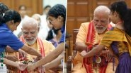 PM Narendra Modi Celebrates Raksha Bandhan 2025 With School Children in Delhi, Extends Greetings (See Pics)