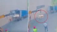 Worli Truck Accident: Vehicle Loses Control, Crashes Into BEST Bus Stop in Mumbai; CCTV Video Surfaces