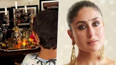 Kareena Kapoor’s Little Boy Jeh Makes Ganpati Idol With His Tiny Hands, Offers Prayers