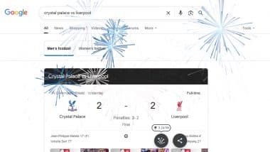 Google Celebrates Crystal Palace's FA Community Shield 2025 Win Over Liverpool With Virtual Fireworks Animation
