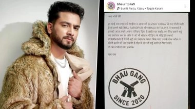 ‘Elvish Yadav Ruined Many Homes by Promoting Betting’: ‘Bhau Gang’ Claims Responsibility for Firing at YouTuber’s Gurugram House