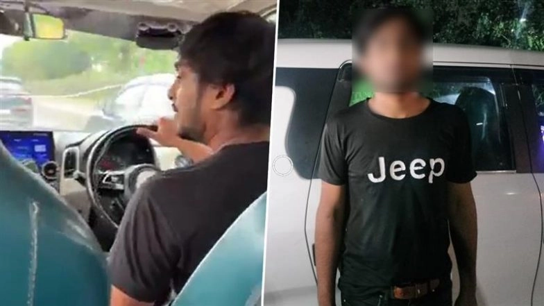 Noida Family’s Uber Ride Turns Into Terrifying High-Speed Chase After Driver Flees Police, Child Cries as Parents Beg Him to Pull Over; Accused Arrested As Videos Go Viral