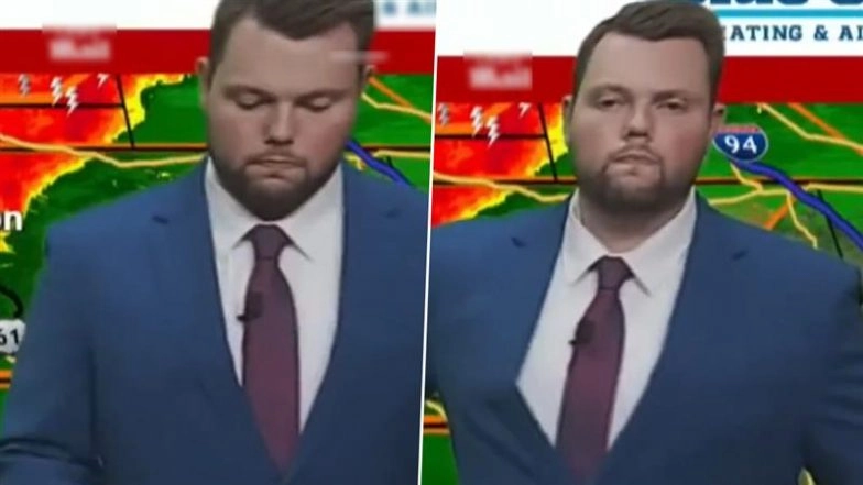 ‘I’m a Husband and Father First’: US Meteorologist Nick Jansen Defends Texting Wife On-Air During Live Storm Coverage, Says He Was Ensuring Baby’s Safety Amid Backlash Over Viral Video