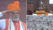 Independence Day 2025: PM Narendra Modi Hoists National Flag at Iconic Red Fort, Says 'This Festival of Freedom Moment of Pride in Collective Achievements' (Watch Videos)