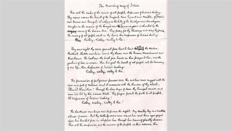 Nobel Prize Marks India’s 79th Independence Day by Sharing Rabindranath Tagore’s Handwritten English Translation of ‘Jana Gana Mana’