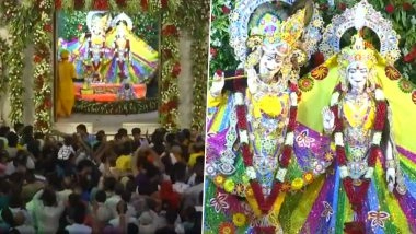 Krishna Janmashtami 2025: Large Crowds Visit Mathura Krishna Janambhoomi Temple To Celebrate the Auspicious Festival of Lord Krishna (Watch Videos)
