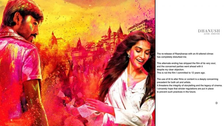 ‘Stripped the Film of Its Very Soul’: Dhanush Voices Disappointment Over AI-Created Climax In Re-Release Version of His 2013 Drama ‘Raanjhanaa’