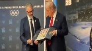 Los Angeles Olympic Games 2028 Chairman Casey Wasserman Gifts Three Medals From 1984 Olympics to USA President Donald Trump