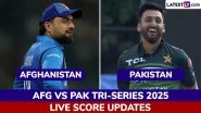 PAK Win By 39 Runs | Afghanistan vs Pakistan Highlights of UAE Tri-Series 2025: Salman Agha Ali, Haris Rauf Shine As Pakistan Clinch Comfortable Victory