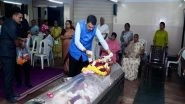 India News | Maharashtra CM Devendra Fadnavis Pays Respects to Mortal Remains of Pramila Tai Medhe in Nagpur
