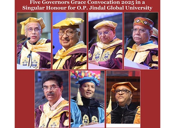 Business News | Five Governors Grace Convocation 2025 in a Singular Honour for O.P. Jindal Global University