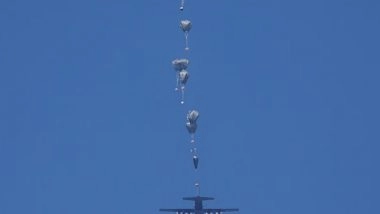 World News | IDF Airdrops Aid into Gaza with Six Countries; Denies Claims of Starvation