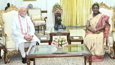 India News | PM Modi Calls on Presedent Droupadi Murmu at Rashtrapati Bhavan in Delhi