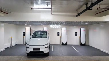 Business News | Tesla Launches India's First Charging Facility at Mumbai's BKC