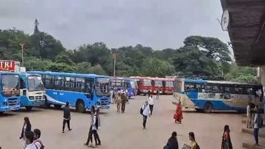 India News | Karnataka State-wide Bus Strike Hits Border District of Belagavi; Services Disrupted at Central Bus Stand