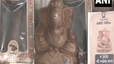 India News | Gujarat: Ahmedabad Municipal Corporation Promotes Usage of Eco-friendly Ganesha Idols Made of Cow Dung and Clay