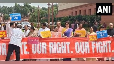 India News | INDIA Bloc MPs Protest over Bihar SIR in Parliament Premises