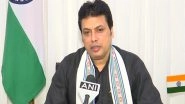 India News | Tripura MP Biplab Deb Thanks Centre for Trial Stop at Jolaibari, Belonia Railway Stations