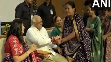 India News | Gujarat CM Bhupendra Patel Celebrates Raksha Bandhan in Gandhinagar