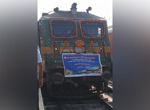 India News | First-ever Freight Train Carrying Cement from Punjab Arrives at Anantnag Goods Shed in Kashmir Valley