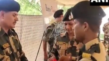 India News | BSF Jawans Celebrated Raksha Bandhan at  India-Pakistan International Border