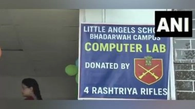 India News | J-K: Indian Army's 4 RR Establishes Computer Lab for Students in Bhaderwah Under PMGDISHA Scheme