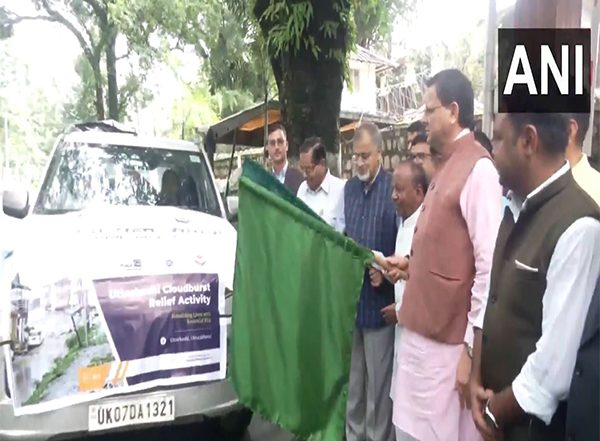 India News | Uttarakhand CM Dhami Flags off Vehicles Carrying Rehabilitation, Relief Material for Uttarkashi
