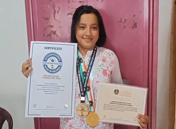 India News | Tripura: Tarnesha Das Enters International Book of Records by Writing Ram 36 Times on Jackfruit Seed