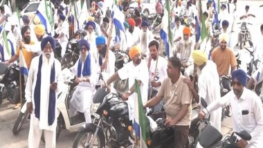 India News | Kisan Mazdoor Sangharsh Committee Holds Bike Rally Against Punjab Land Pooling Policy