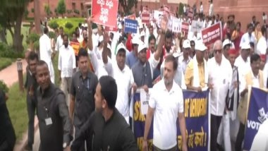 India News | Protest over SIR: INDIA Bloc MPs March Towards Election Commission's Office from Parliament, Delhi Police Stop Procession Enroute