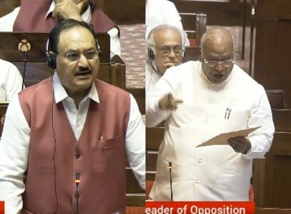 India News | Nadda Counters Kharge in Rajya Sabha, Opposition Stages Walkout over Demand for Discussion on SIR in Bihar