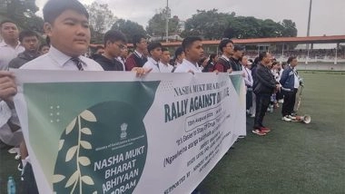India News | Mizoram: Over 600 Students Participate in Nasha Mukt Bharat Abhiyan Walk in Aizawl