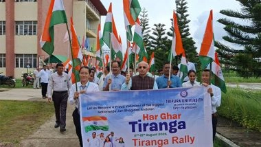 India News | Tiranga March Held at Tripura University Showcases Glory of National Flag