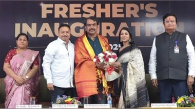 Business News | Vels University (VISTAS) Hosts Grand Freshers' Inauguration - 2025 with Famous Media Personality R. Rangaraj Pandey