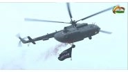 India News | Independence Day: Two Mi-17 Helicopters Fly Above Red Fort Showering Petals and Carrying a Banner of Operation Sindoor