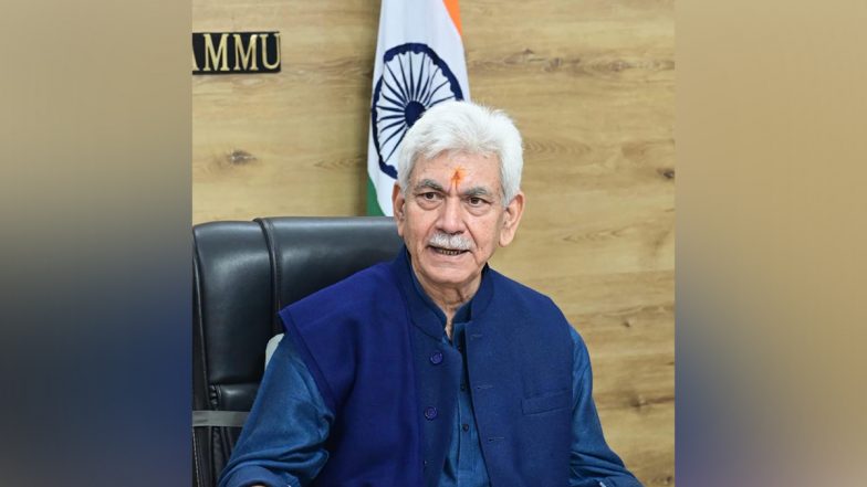 India News | J-K: LG Sinha Hoists National Flag at Raj Bhavan, Pays Tributes to Freedom Fighters