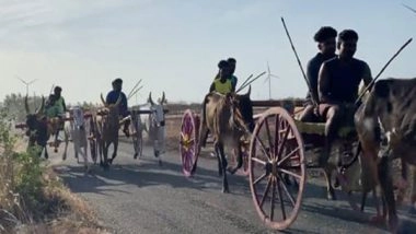 India News | Tamil Nadu: Thoothukudi Celebrates Krishna Janmashtmi with Bullock Cart Races