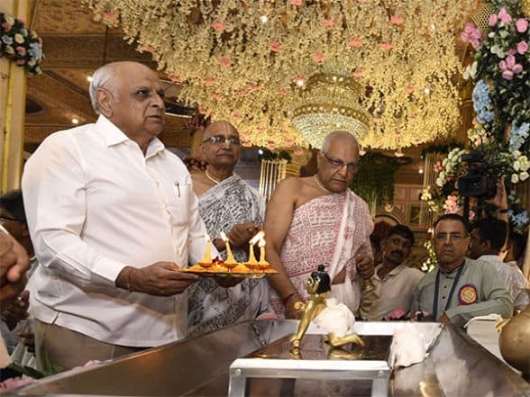 India News | Gujarat CM Bhupendra Patel Participates in Janmashtami Celebrations at ISKCON Temple