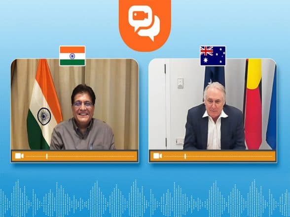 Business News | Piyush Goyal Discusses Finalising Second Tranche of India-Australia Comprehensive Economic Cooperation Agreement with Australian Minister