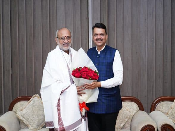 India News | Maharashtra CM Fadnavis, Dy CM Shinde Congratulate Governor CP Radhakrishnan on NDA's VP Nomination